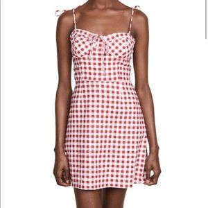 WAYF Pesaro Corset Gingham Mini Dress